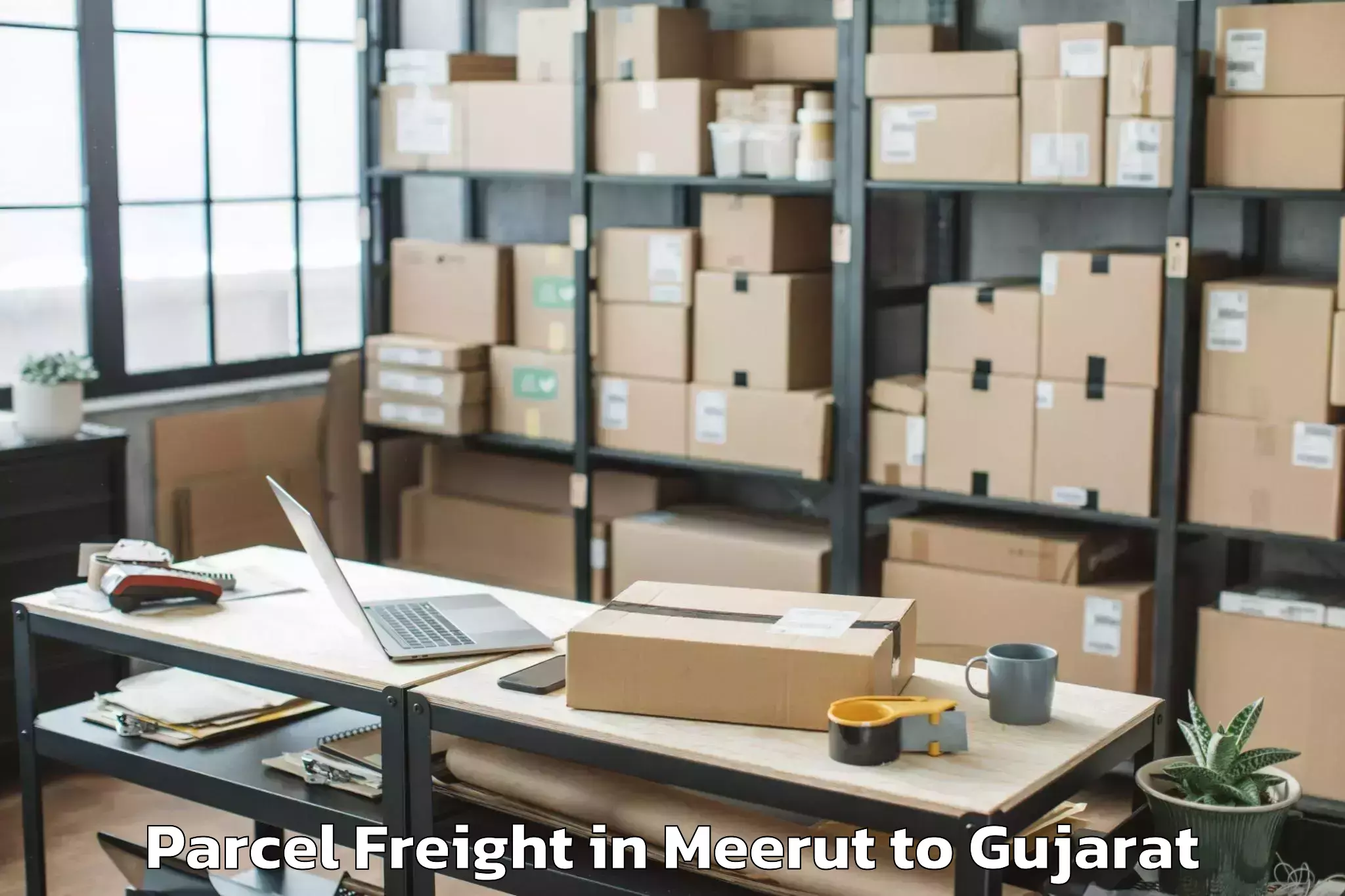 Leading Meerut to Vadgam Parcel Freight Provider